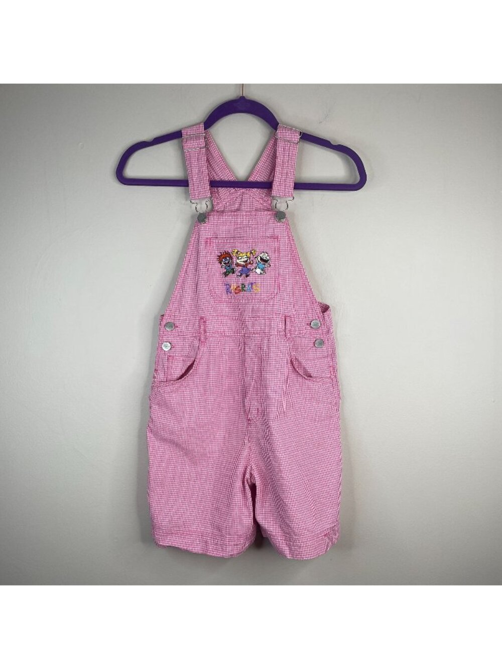Rugrats Vintage Bib Shortalls Girl 10 12 Angelica Chuckie Tommy 90s Nickelodean